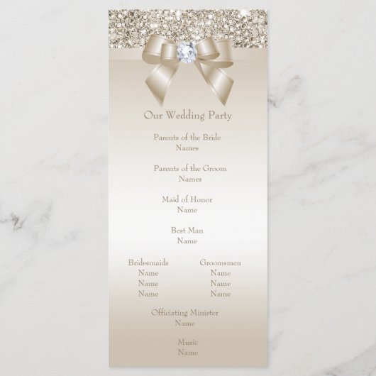 チャンパフェイクンセクインダイヤモンドボウ結婚式 プログラム (裏面)