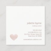 チャンパフェミニンンピンクグリッターハート美しいサロン スクエア名刺 (裏面)