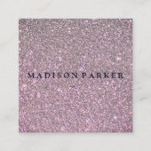 チャンパモダンンエレガントグリッター美しいスタイリスト スクエア名刺 (正面)
