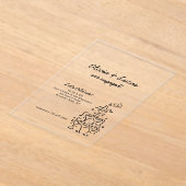 チャンパモダンンタワー婚約パーティ招待状 アクリル招待状 (レイダウン)