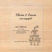 チャンパモダンンタワー婚約パーティ招待状 アクリル招待状 (正面)