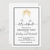 チャンパモダンン婚約パーティ招待状 招待状 (正面/裏面)