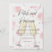 チャンパモダンン花びら&プロセッコブライダルシャワー 招待状 (正面)