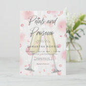 チャンパモダンン花びら&プロセッコブライダルシャワー 招待状 (スタンド正面)