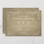 チャンパ素朴ン金ゴールドヴィネヤードウェディングシャワー 招待状 (正面/裏面)