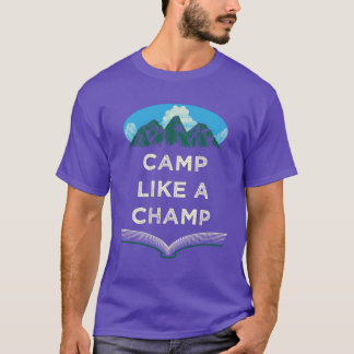 チャンピオンのようにキャンプしよう サマーキャンプトロピカルキャンパー F f Tシャツ