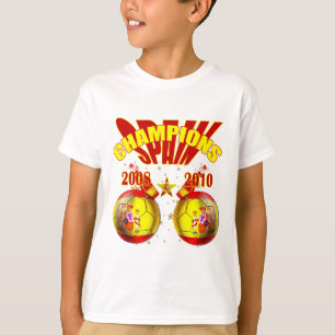 チャンピオンのスペインヨーロッパの2008年の世界2010年 Tシャツ