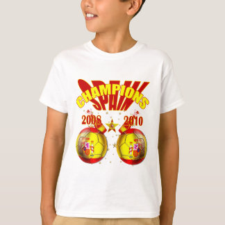 チャンピオンのスペインヨーロッパの2008年の世界2010年 Tシャツ