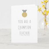 チャンピオンの先生のフォニックスの挨拶状 カード (黄色い花)