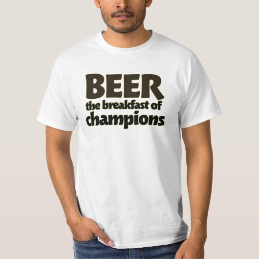 チャンピオンの朝食ビール Tシャツ (正面)
