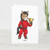 チャンピオンの馬がトロフィーを持って カード (裏面)