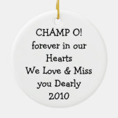 チャンピオンを記念してクリスマスのコレクション セラミックオーナメント (裏面)