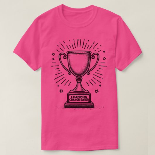 チャンピオンクレヨン食べ手 Tシャツ (デザイン正面)