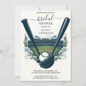 チャンピオンズチームボールフィールド野球ブライダルシャワー 招待状 (正面)