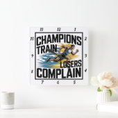 チャンピオンズトレイン敗者がランナーに文句を言う スクエア壁時計 (ホーム)