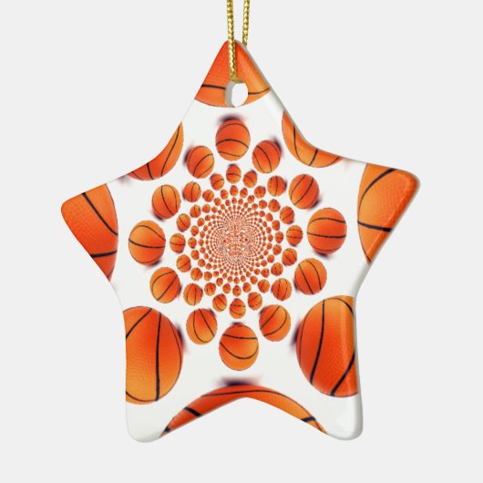チャンピオンズバスケットボールゲーム:コートビジョンKaleida セラミックオーナメント (左)