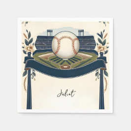 チャンピオンチームボールフィールドベースボールブライズシャワーテーブル スタンダードカクテルナプキン