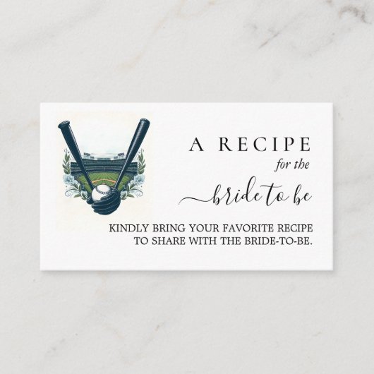 チャンピオンチームボールフィールド野球ブライダルシャワー エンクロージャーカード (正面)