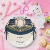 チャンピオンチーム球場ピッチ野球結婚選手 ペーパープレート (パーティー)