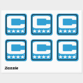 チャンピオンパッチ – CAR Blue Sticker スクエアシール (シート)