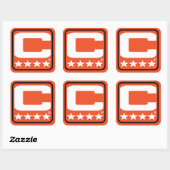 チャンピオンパッチ – CINオレンジステッカー スクエアシール (シート)