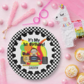 チャンピオンレーシングカー1位ハッピーバースデー紙プレート ペーパープレート (パーティー)