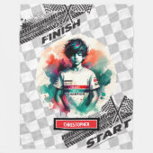 チャンピオンレーシングスポーツカーハートギフト フリースブランケット (正面)