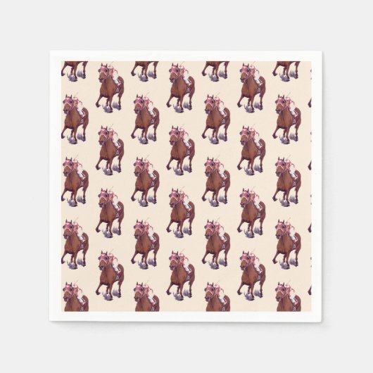 チャンピオンレースホースサラブレッド勝利 スタンダードカクテルナプキン (正面)