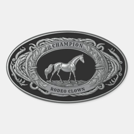 チャンピオンロデオピエロスポーツイベントウエスタンバックル 楕円形シール (正面)
