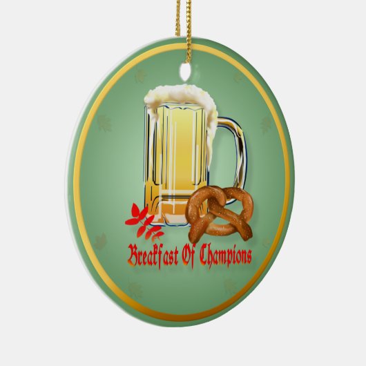チャンピオン幸せなオクトーバーフェストのオーナメントの朝食 セラミックオーナメント (右)