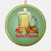 チャンピオン幸せなオクトーバーフェストのオーナメントの朝食 セラミックオーナメント (正面)