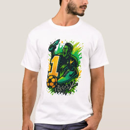 チャンピオン エナジー サッカーTシャツ - 大胆なグラフィティスタイル Tシャツ