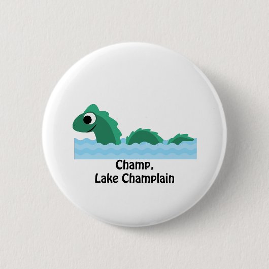 チャンピオン、湖Champlain 缶バッジ (正面)