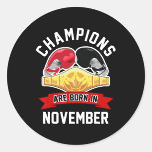 チャンピオ生まれンは11月のボクシングスポーツの誕生である ラウンドシール