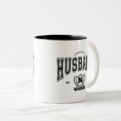 チャンピパーソナライズされたオンおもしろい夫メンズギフト ツートーンマグカップ (正面右)