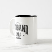 チャンピパーソナライズされたオンおもしろい夫メンズギフト ツートーンマグカップ (正面左)