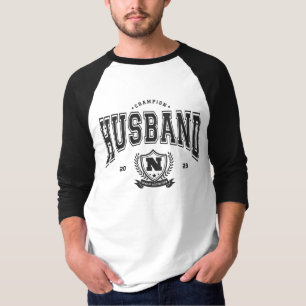 チャンピパーソナライズされたオンおもしろい夫メンズギフト Tシャツ