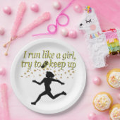 チャンピ走ーン・トラックやフィールドデザインのような金ゴールド ペーパープレート (パーティー)