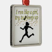 チャンピ走ーン・トラックやフィールドデザインのような金ゴールド メタルオーナメント (右)