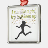 チャンピ走ーン・トラックやフィールドデザインのような金ゴールド メタルオーナメント (左)