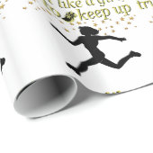 チャンピ走ーン・トラックやフィールドデザインのような金ゴールド ラッピングペーパー (ロールコーナー)