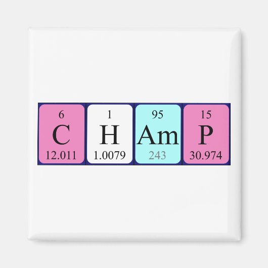 チャンプ周期表名磁石 マグネット (正面)