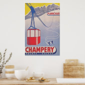 チャンペリースイスヴィンテージスキーポスター ポスター (キッチン)