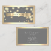 チャンペーン金ゴールドフレームメタリックグレーラグジュアリーVIP 名刺 (正面/裏面)