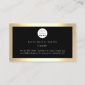 チャンペーン金ゴールドフレームメタリックブラックラグジュアリーVIP 名刺 (裏面)