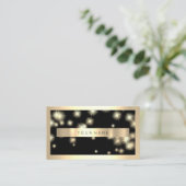 チャンペーン金ゴールドフレームメタリックブラックラグジュアリーVIP 名刺 (スタンド正面)