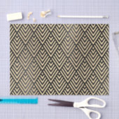 チャンペーン金ゴールドメタリックブラックVIPシェブロンアールデコ 薄葉紙 (クラフト)