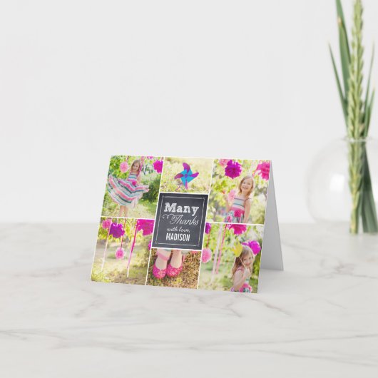 チャークコラージュ誕生日サンキューカード サンキューカード (正面)