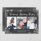 チャークスノーフレークホリデーフォトカード シーズンカード (正面/裏面)