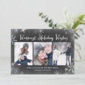 チャークスノーフレークホリデーフォトカード シーズンカード (スタンド正面)